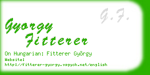 gyorgy fitterer business card